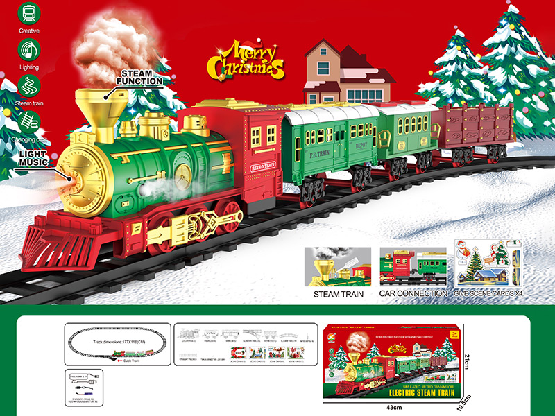 Classical Steam Electric Rail Train Toy(Christmas)