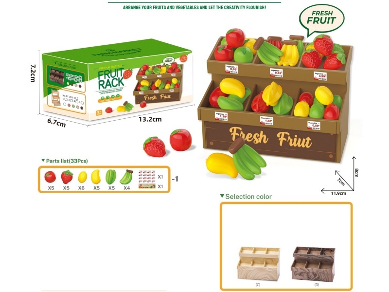 Fruit Rack With Spray-Painted Fruits Set