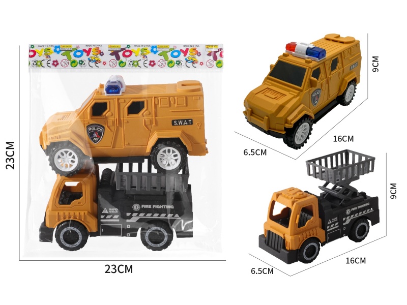 Slide Engineering Lift Truck + Police Car