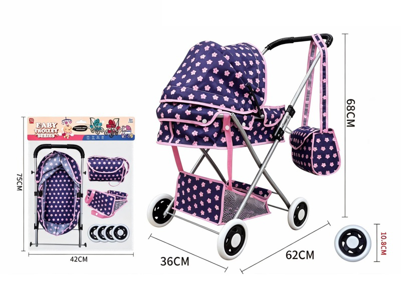 Thick Cloth Iron Stroller Toy(Small Wheel)