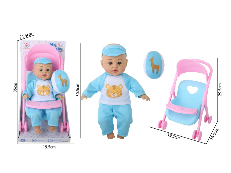 12-Inch Filled Cotton Pushcart Doll