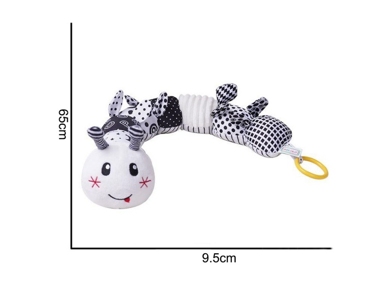 Plush Black And White Caterpillars (Music) 2 Ag13