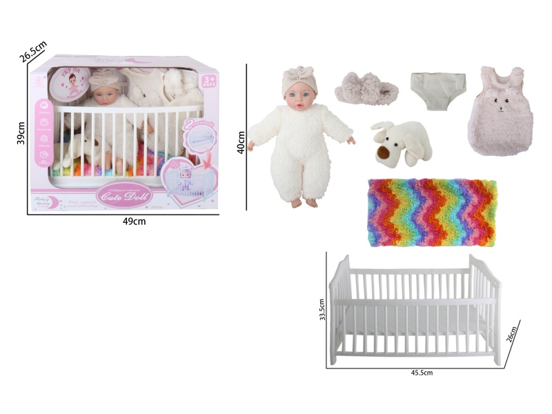16-Inch Cotton-Filled Doll Bed Accessories