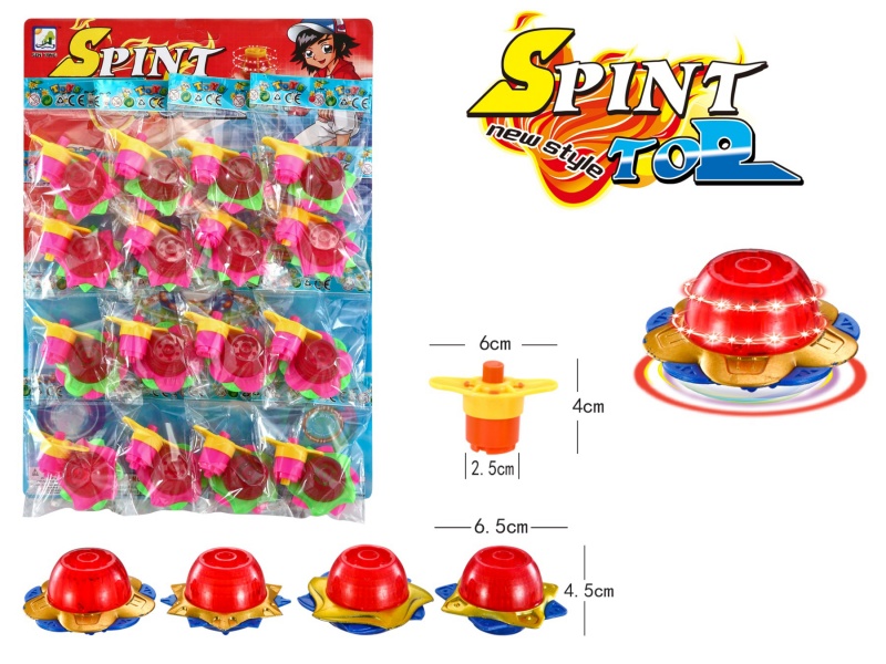Windup Top Toy With Light