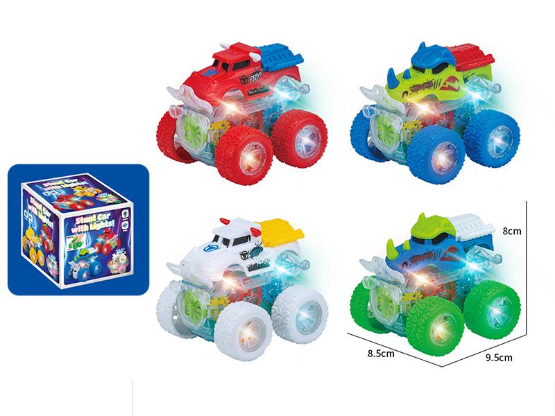 Dual Friction Stunt Gear Monster Car With Lights 1pcs