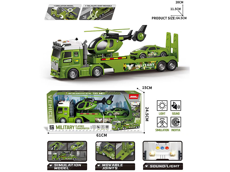 Friction Military Flatbed Transport Truck