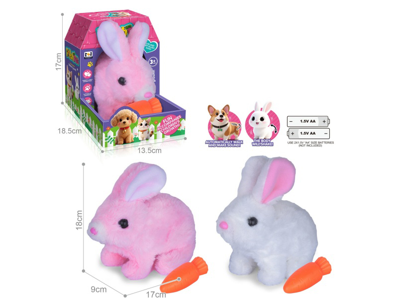 B/O Simulated Plush Pet Rabbit + Carrot