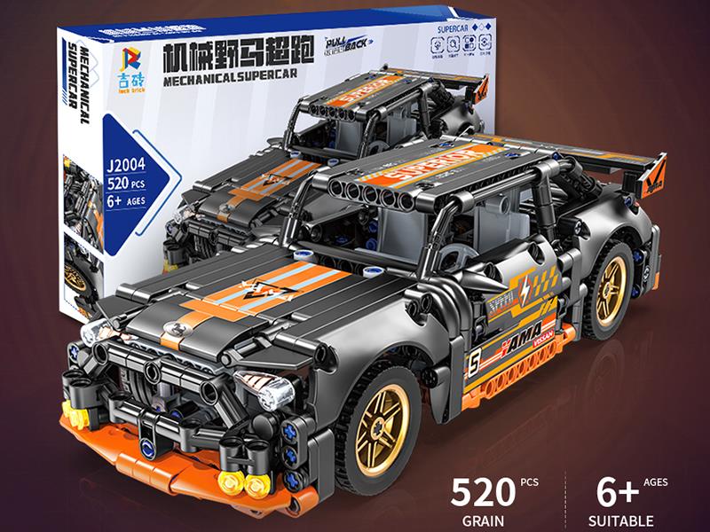 1:18 Pull Back Mustang Supercar Building Blocks 520pcs