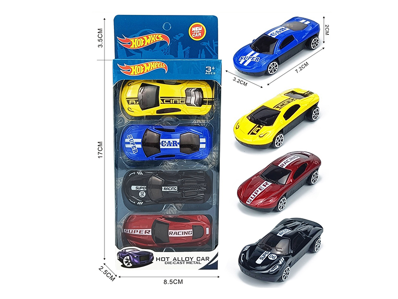 Slide Alloy Sports Cars 4pcs