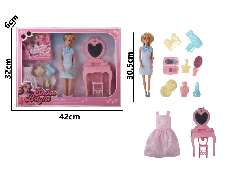 11.5-Inch Injection-Molded Hand-Blown Air Body Fashionable Makeup Girl Accessories