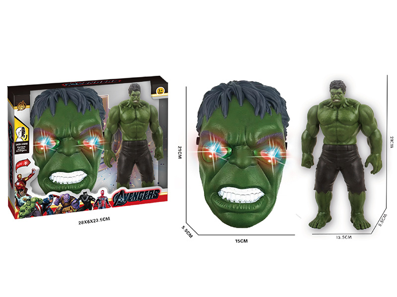 The Hulk Mask With Lights + Action Figure