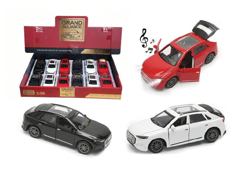 1:36 Huili Alloy Car Model - Audi Q8 With Lights And Music (12 Pieces/Display Box) (3-Color Mixed Set)