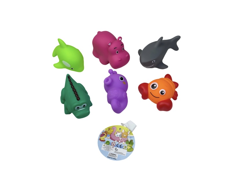 Six Marine Creatures With Rubber Lining For Bathroom Water Play