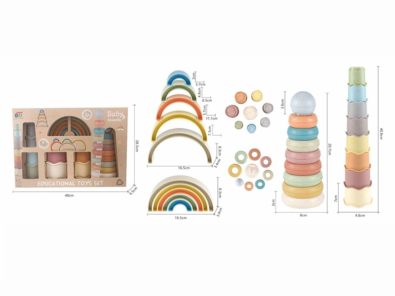 Straw Material Stacking Toys Set