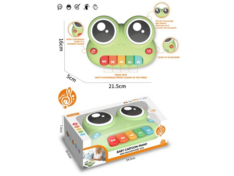 Cartoon Frog Drum Piano