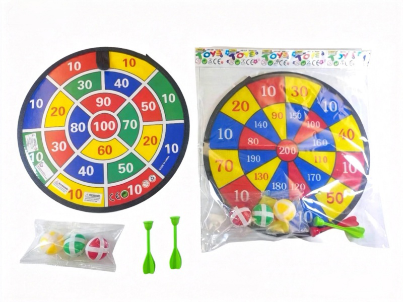 28Cm Double-Sided Dartboard Set Is Suitable For Playing With Sticky Balls, Darts And Eva Soft Bullets
