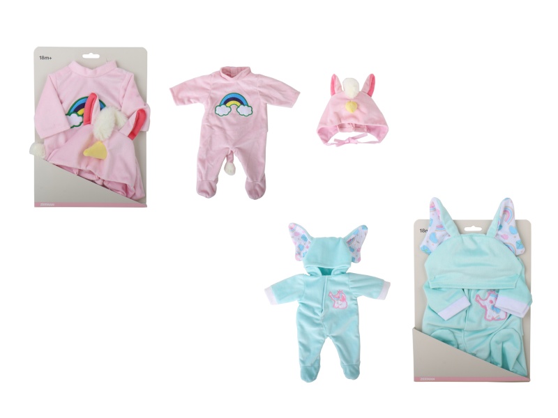 2 Pairs Of Doll Animal (Elephant, Unicorn) Clothes Sets