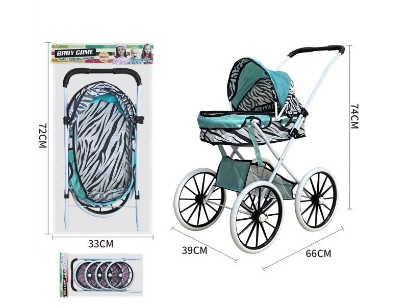 Zebra Fabric Iron Stroller Toy(Extra Large Wheel)