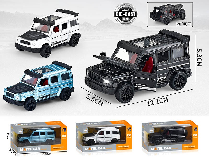 1:36 Pull Back Alloy Off-Road Vehicle With Sound And Lights(4 Doors Can Open)