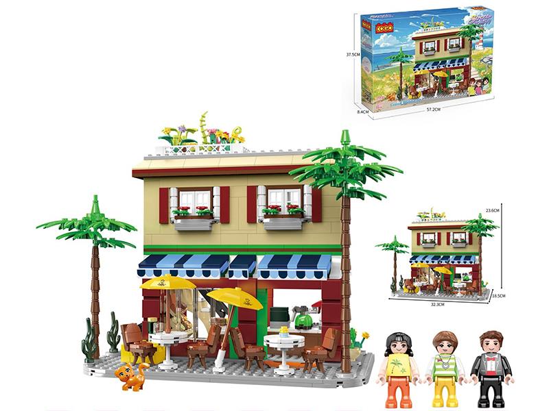 Small Particle Building Blocks - Seaside Restaurant 915pcs