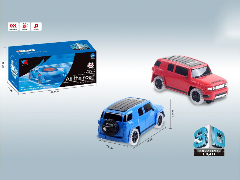 1:16 Electric Universal Seven-Color Dazzling Light +3D Lighting Toyota Off-Road Simulation Vehicle