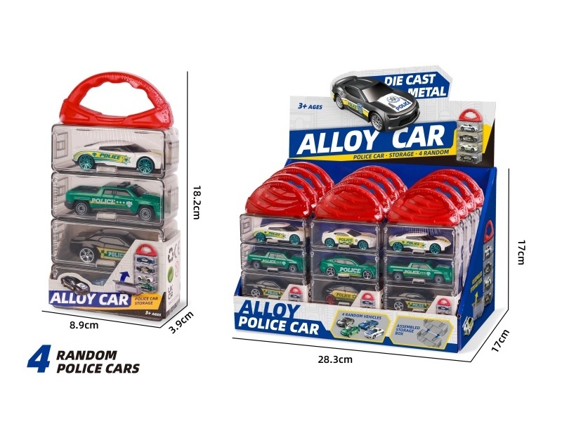 1:64 Sliding Alloy Police Car (2 Models Mixed)