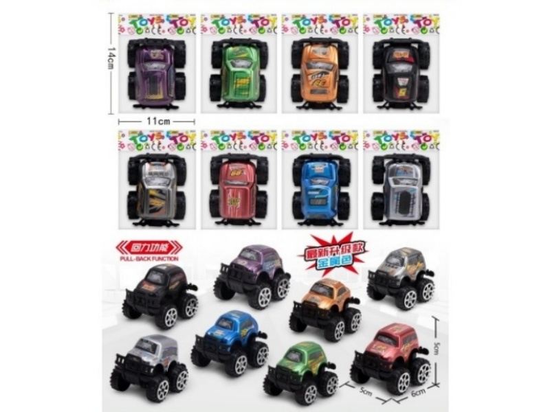 8 Models Of 8-Color Return Power Cartoon Off-Road Vehicles (Metallic Finish)