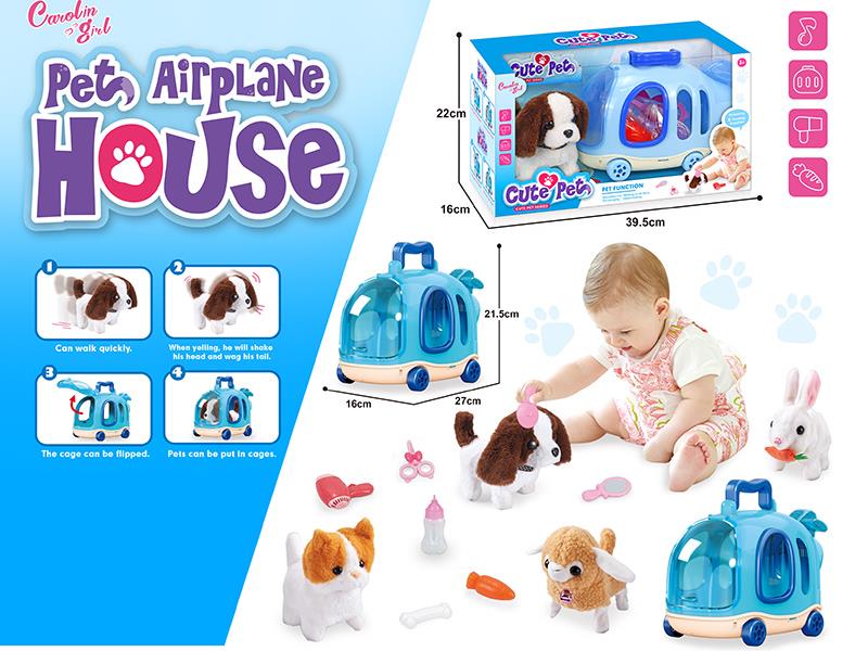 B/O Cute Pet Car Cage Set