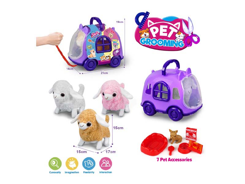 Purple Rope Cart + B/O Plush Sheep + Accessories