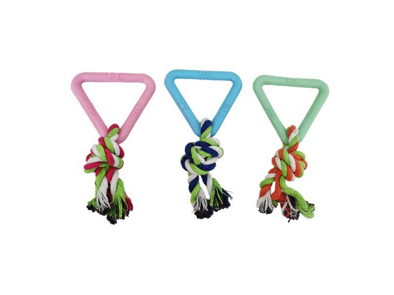 A Pet Toy With A Bright Triangular Knot