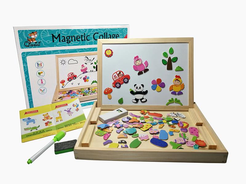 Wooden Magnetic Collage & Drawing Board 2 In 1