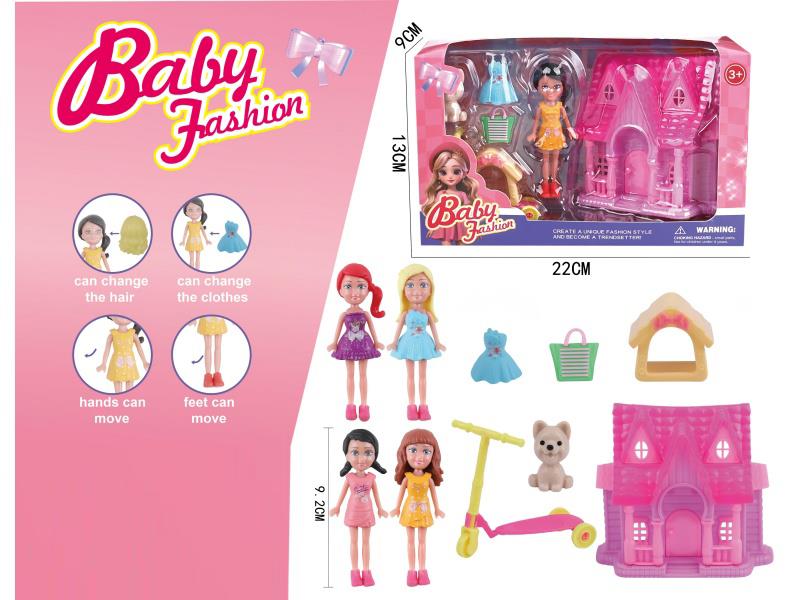 3.5-Inch Dress-Up Doll Villa Set