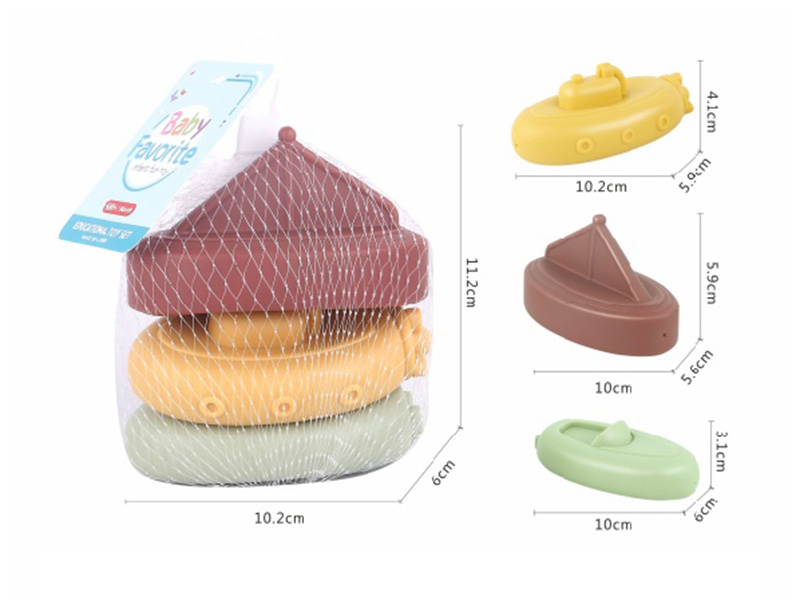 Vinyl Toy Spray Water Boats(Morandi Color)3pcs