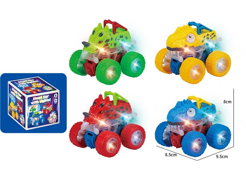 Dual Friction Stunt Dinosaur Car With Lights 1pcs