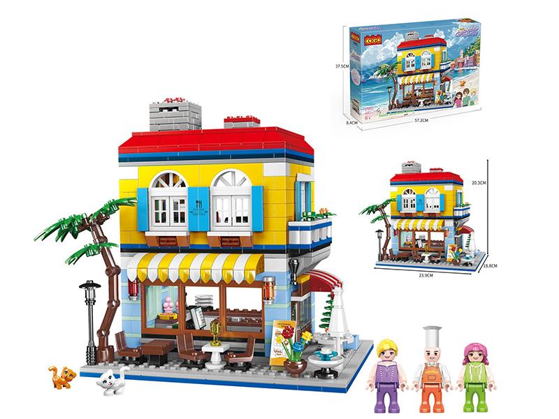 Small Particle Building Blocks -Sunny Beachside Bistro 908pcs