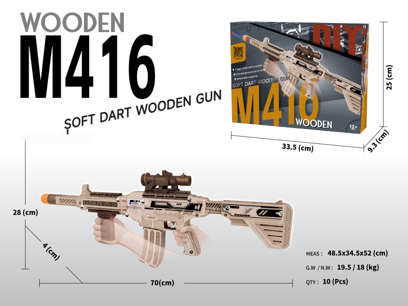 M416 Diy Wooden Soft Bullet Gun