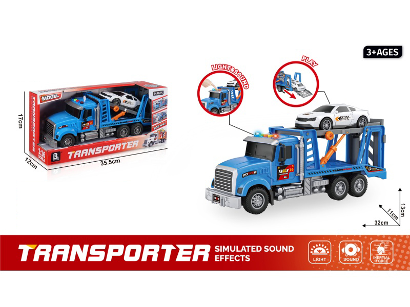 1:16 Sound And Light Inertial Transport Vehicle - Blue (Package 3*Ag13)