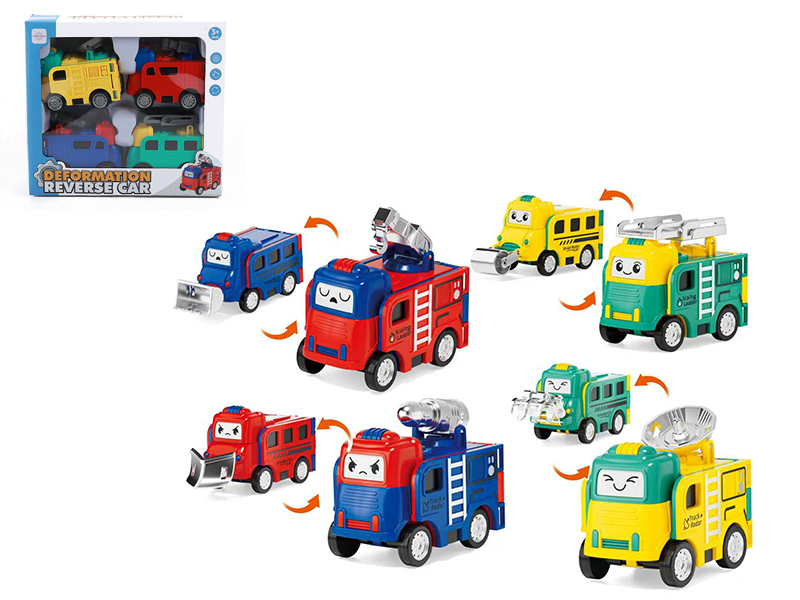 Double-Sided Flip Deformation Reverse Cars 4pcs
