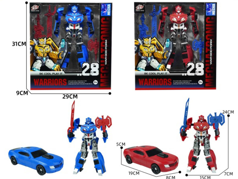 Mecha Transformation Vehicle Series (Mixed Red And Blue Colors)