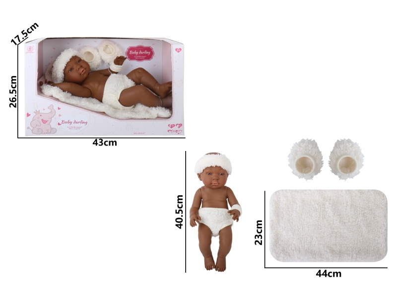 16-Inch Full-Body Rubber Black Doll (With Female Features)