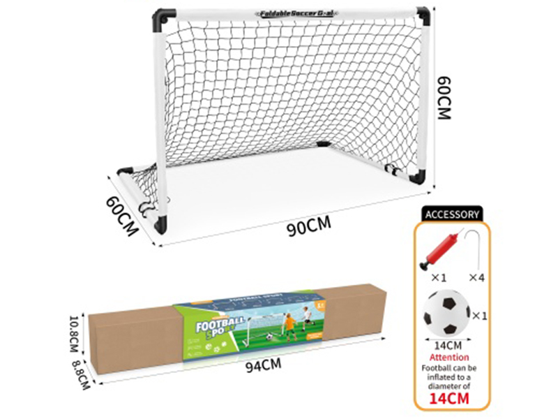 White Folding Football Goal +14CM Football