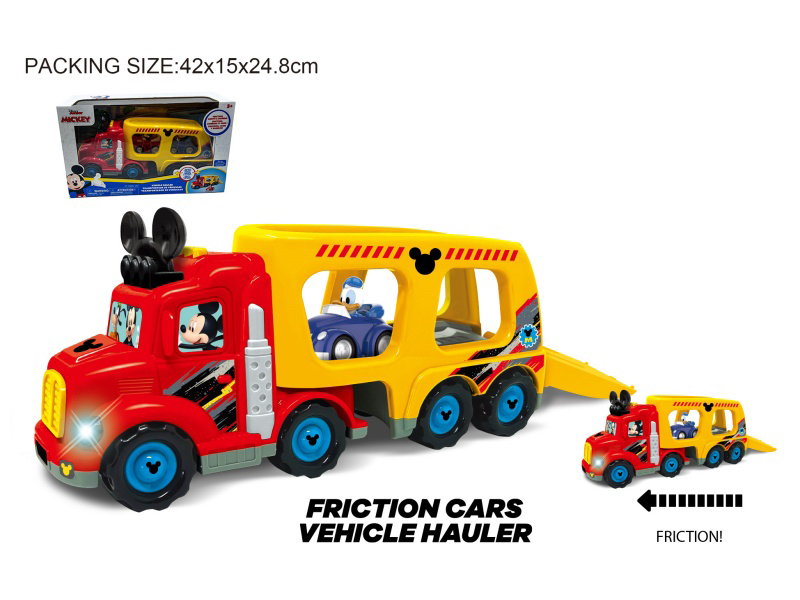 15-Inch Pull Back Mickey Trailer Set