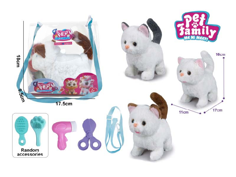 B/O Plush Walking American Shorthair Cat + Small Accessories 3