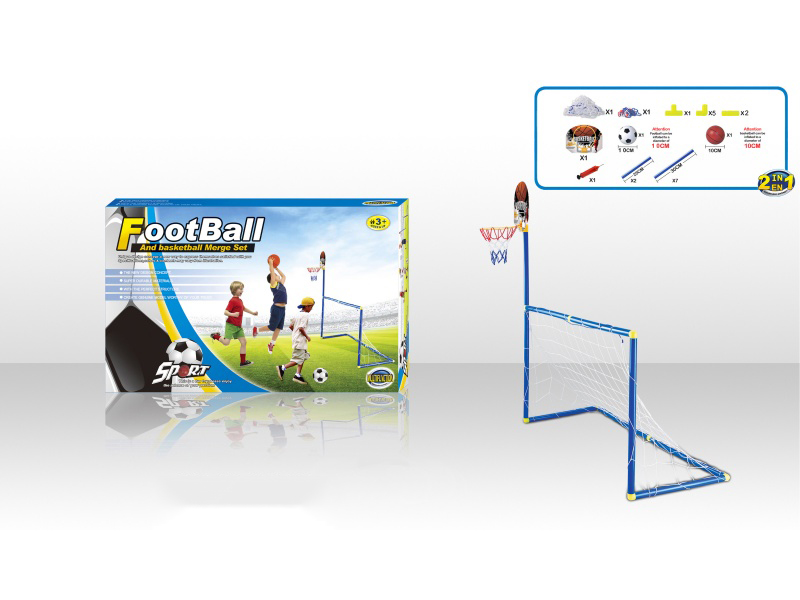 2-In-1 Football Goal + Basketball Board(10cm Football)