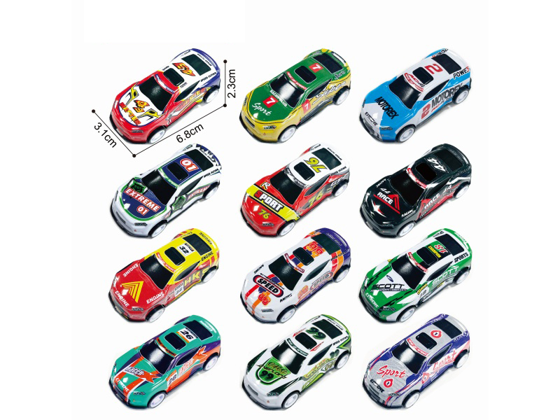 6.8 Bumblebee Racing Sliding Tin Car (12 Models Mixed)