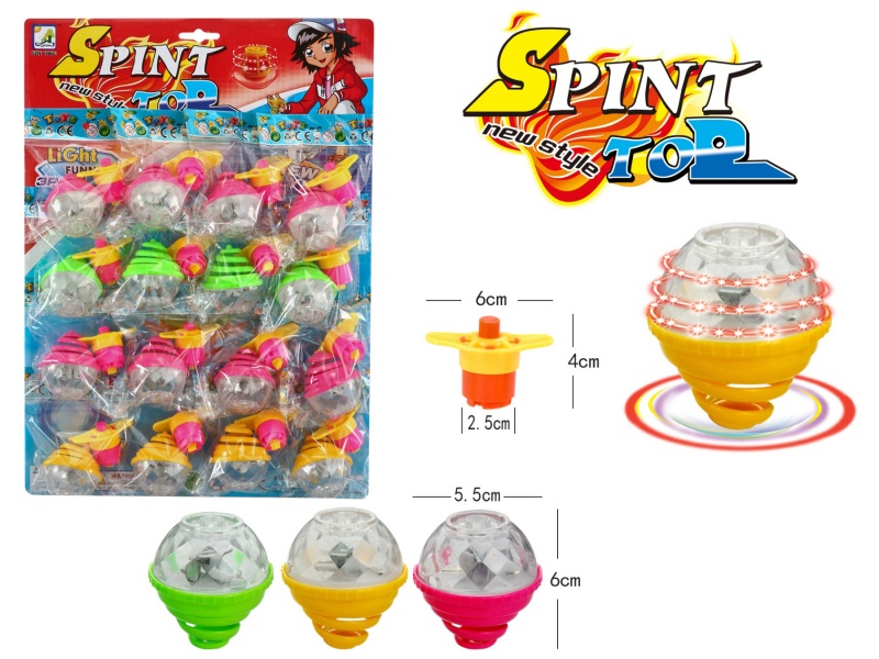 Windup Top Toy With Light