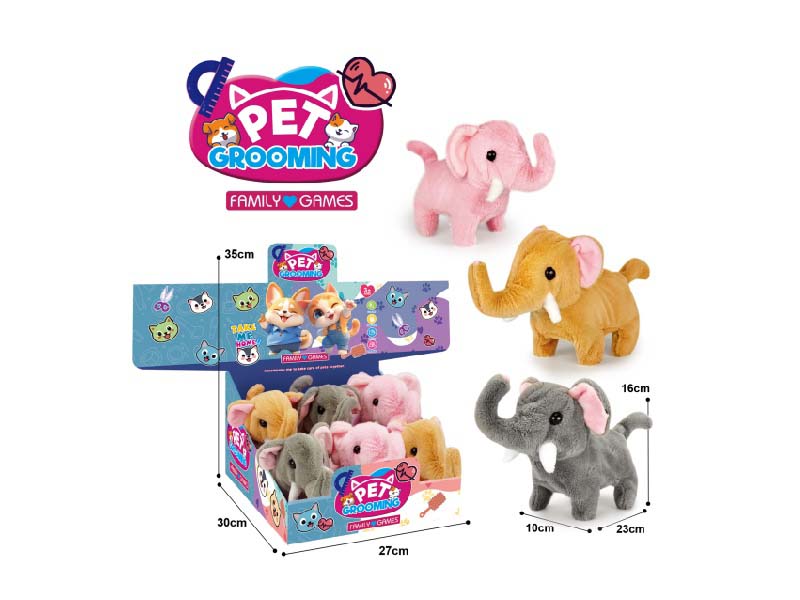 B/O Plush Elephants (6 Each)